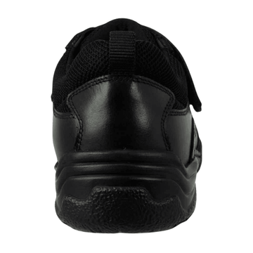 Term Boys Maxx Velcro Black Leather School Shoes - Black