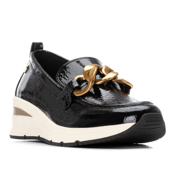 Womens Xti 144224 Sporty Loafers - Black Patent
