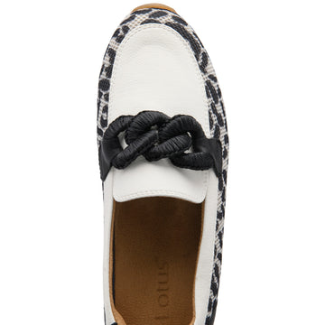 Womens Lotus ULS648 Lorrain Sporty Loafers - Black Leopard