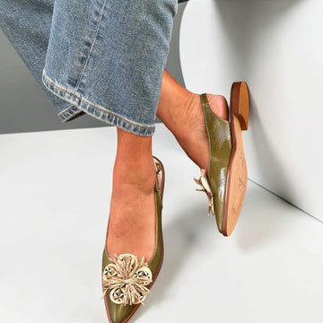 Womens AW26 Nemonic 2497 Renata Khaki Sling Pumps - Khaki