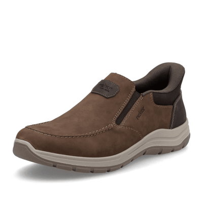 Mens Rieker 03655 Brown Wide Fit Slip On Shoes - Brown
