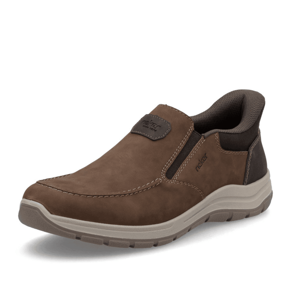 Mens Rieker 03655 Brown Wide Fit Slip On Shoes - Brown