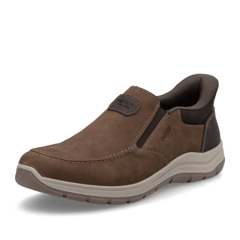 Mens Rieker 03655 Brown Wide Fit Slip On Shoes - Brown