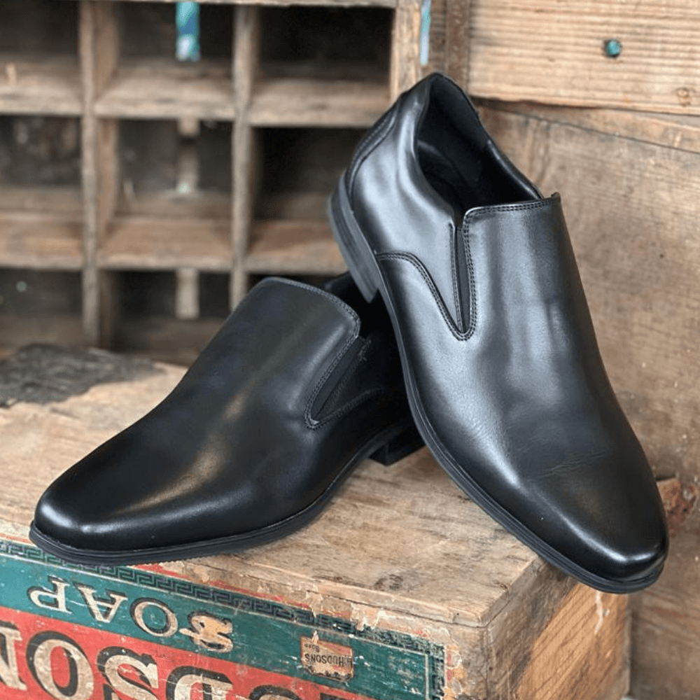 Boys Teds Cardiff Bay Black Slip On Shoes