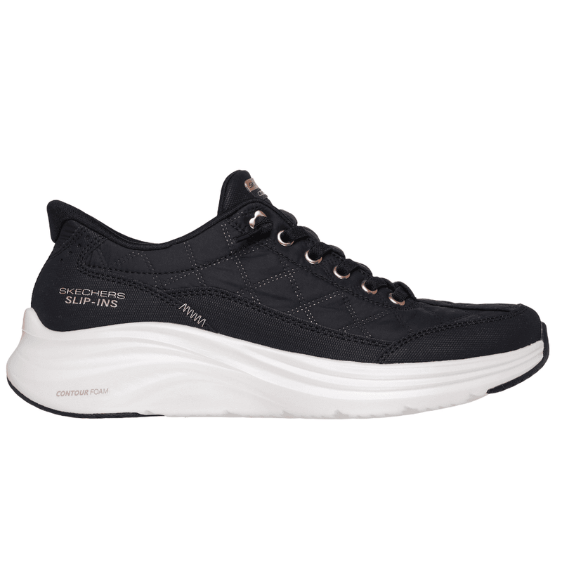 Womens Skechers Slip-ins: Contour Foam Cozy Fit Trainers - Black Rosegold
