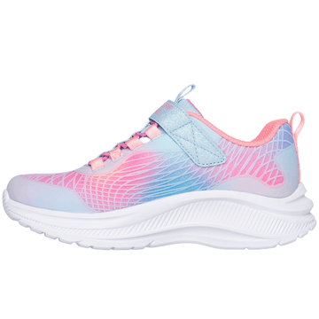 Girls Skechers Rainbow Cruisers Light Up Trainers - Light Blue Multi
