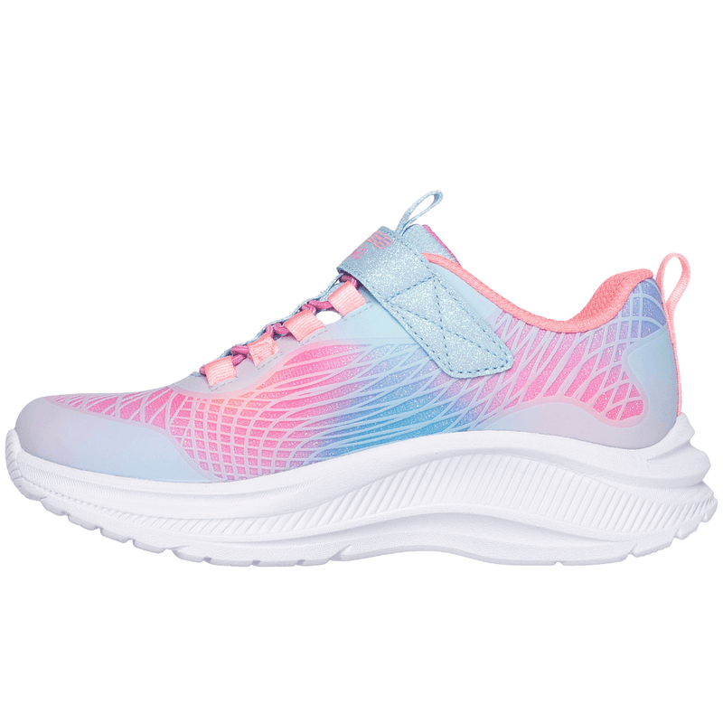 Girls Skechers Rainbow Cruisers Light Up Trainers - Light Blue Multi