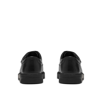 Boys Clarks Lorcam Lane Kid Black School Shoes - Black