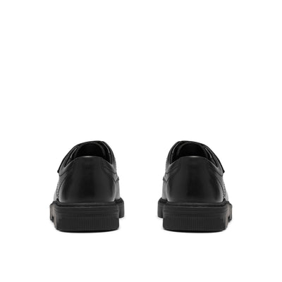 Boys Clarks Lorcam Lane Kid Black School Shoes - Black