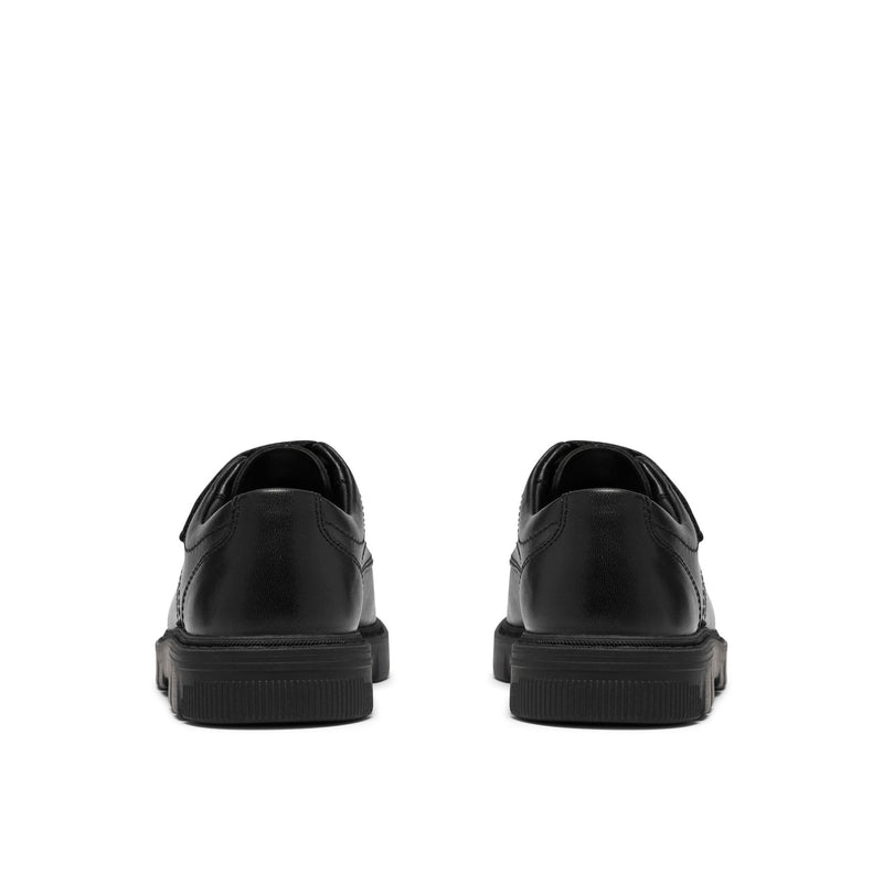 Boys Clarks Lorcam Lane Kid Black School Shoes - Black