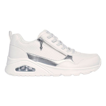 Womens Skechers 177873 Uno Metallic Trainers - White