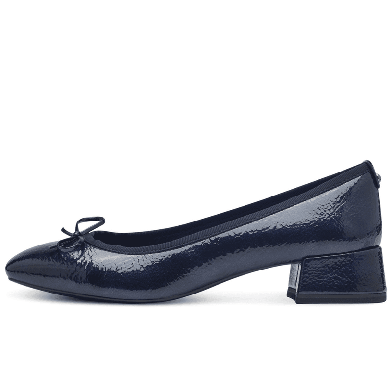 Womens Tamaris 22301 Navy Patent Bow Ballet Pump - Navy
