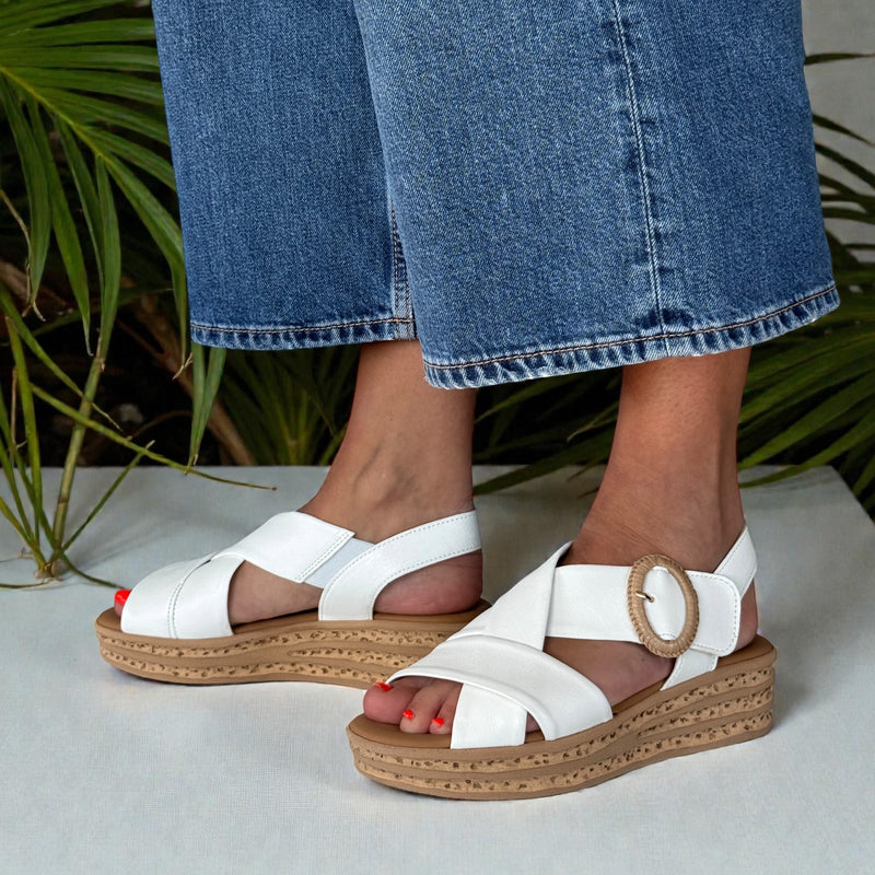 Womens Gabor 84.556 Auckland Wedge Sandal - White