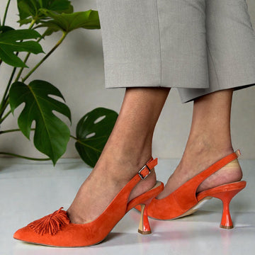 Womens Lotus ULS620 Caterina Slingback Court Delfina Shoes - Orange