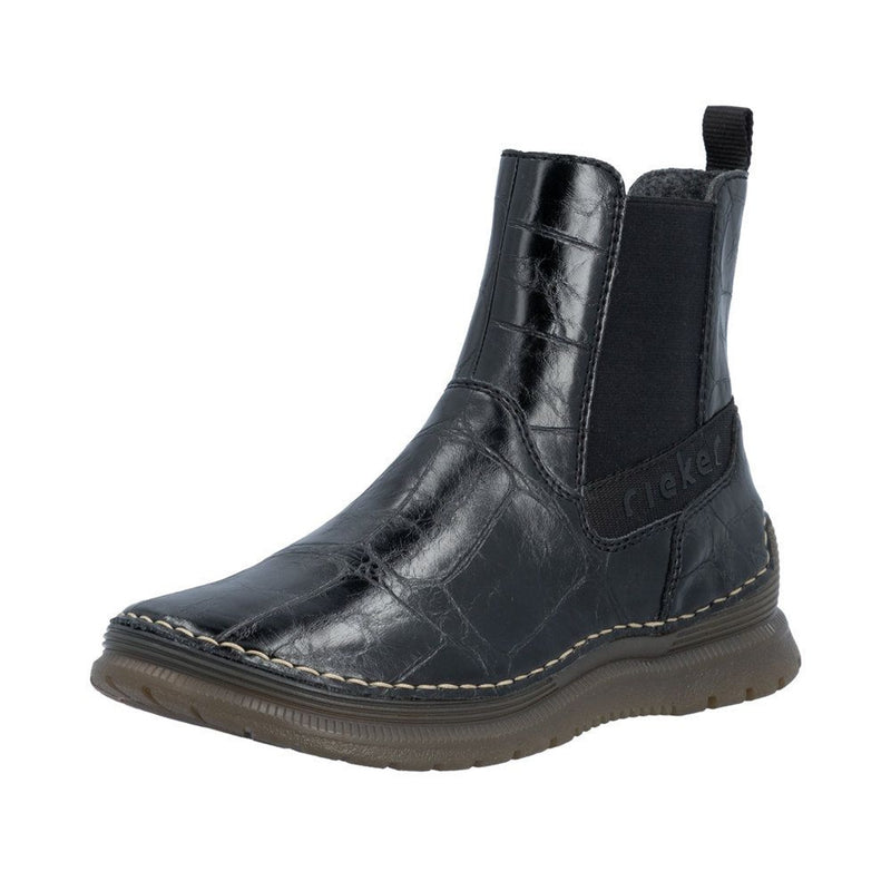 Womens Rieker 53651 Black Boots - Black