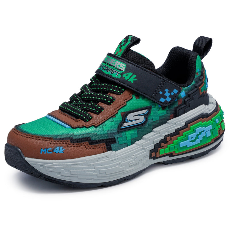 Boys Skechers 402160L Mega-Craft 4K Brown & Green Trainer - Junior - Brown