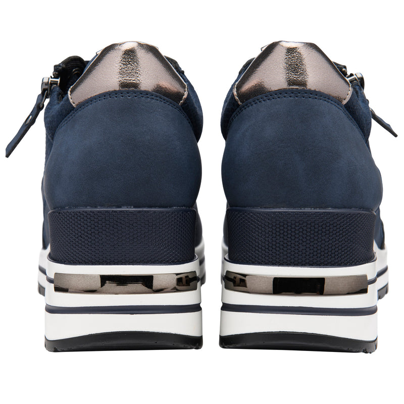 Womens Lotus ULS642 Navy Electra Casual Wedge Trainers - Navy