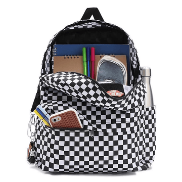 Vans Old Skool Black and White Check Backpack - Checkered