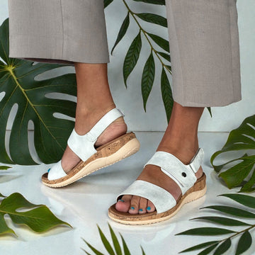 Lunar Riley Velcro Strap Sandals - Silver