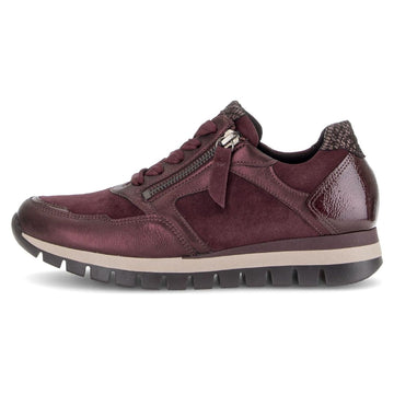 Womens Gabor 6030 Suede Trainers - Mulberry