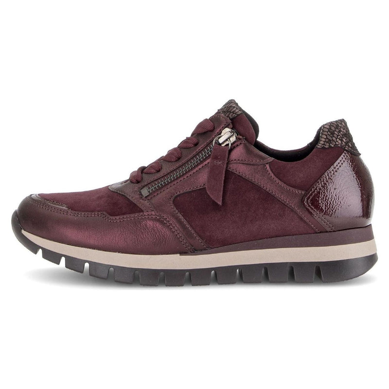 Womens Gabor 6030 Suede Trainers - Mulberry