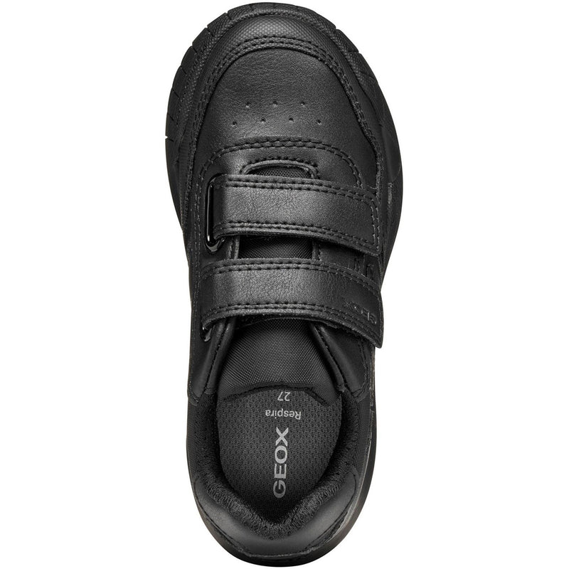 Junior Boys Geox RANN-E Black School Shoes - Black