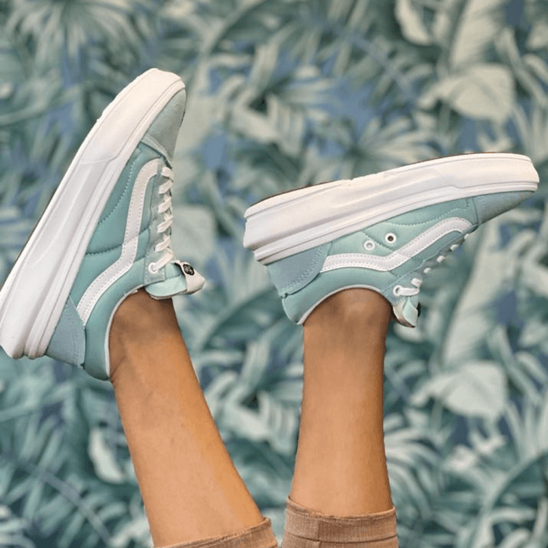 Womens Vans Old Skool Overt CC Trainers - Sky Blue