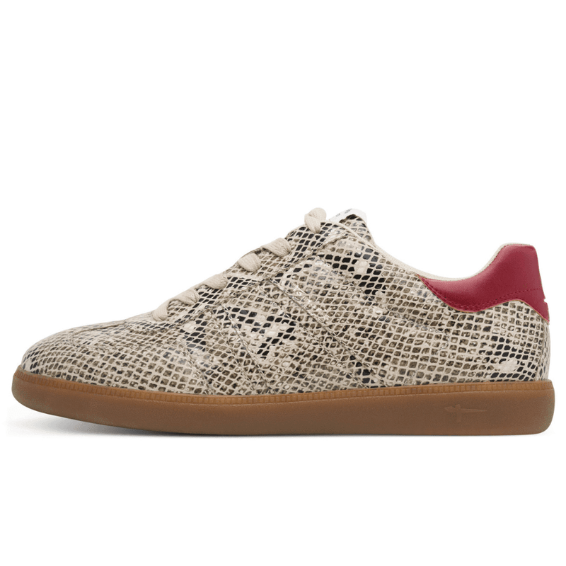 Womens Tamaris 23634 Snake With Red Heel Gumsole Trainers - Snake