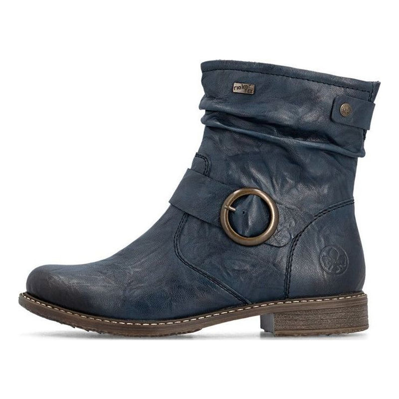 Womens Rieker 74857 Navy Fleece Lined Ankle Boots - Navy