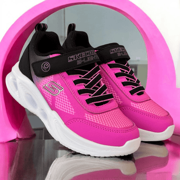 Skechers Girls S Lights Sola Glow Trainers - Hot Pink