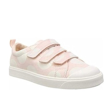 Clarks Girls City Flare Lo Junior G Velcro Trainers - Pink Combi - Pink