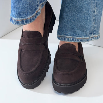 Womens Gabor 4013 Loafers - Dark Brown