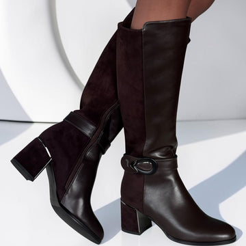 Womens Redz E646 Brown Long Boots - Brown