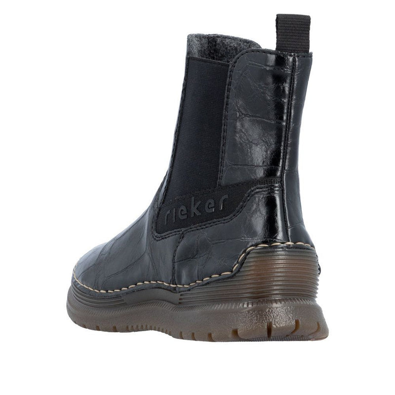 Womens Rieker 53651 Black Boots - Black