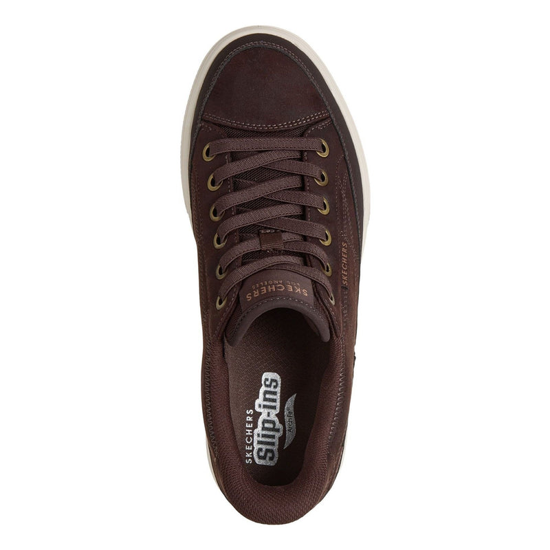 Mens Skechers Arch Fit Arcade - Join Ya There Slip-Ins Casual Shoes - Chocolate
