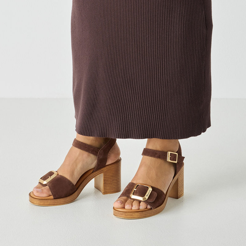 Womens Tamaris 28303 Heeled Sandals - Mocca