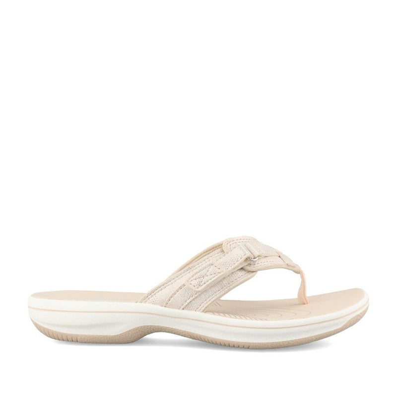Womens Clarks Brinkley Sea Soft Gold Toe Post Flip Flops - Soft Gold
