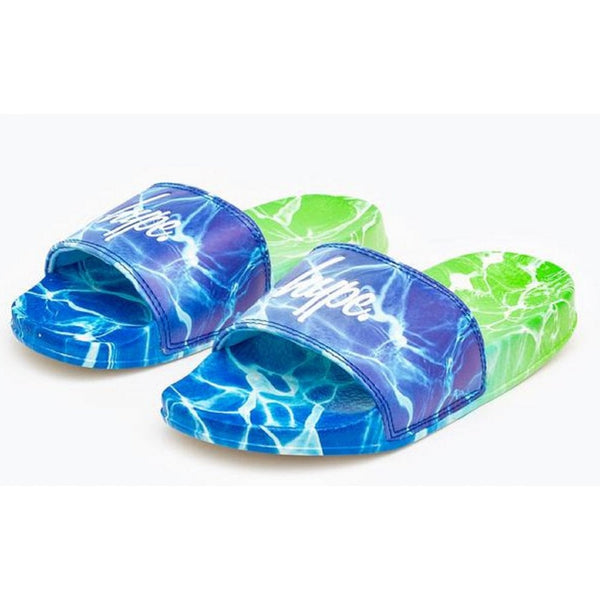 Hype Kids Pool Fade Sliders - Blue