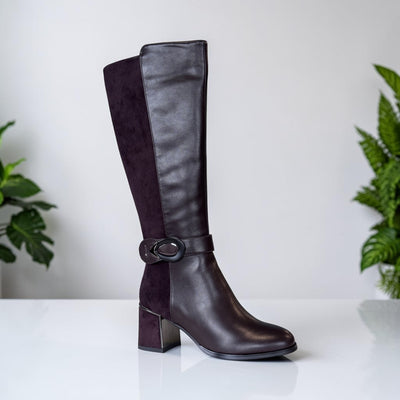 Womens Redz E646 Brown Long Boots - Brown