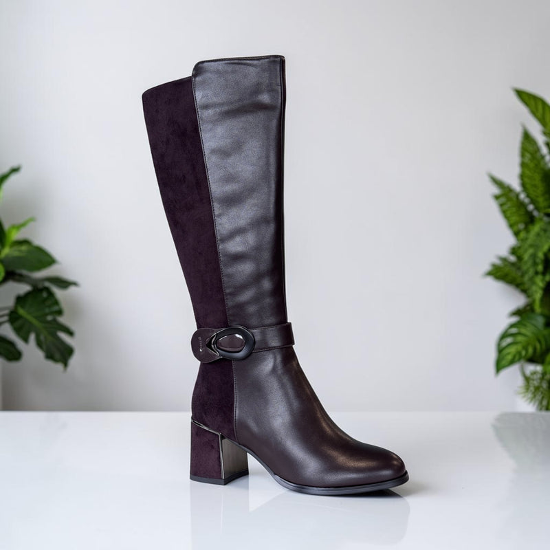 Womens Redz E646 Brown Long Boots - Brown