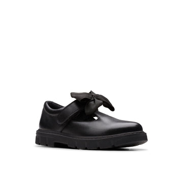 Girls Clarks Lorcam Hope Kid Black School Shoes - Black