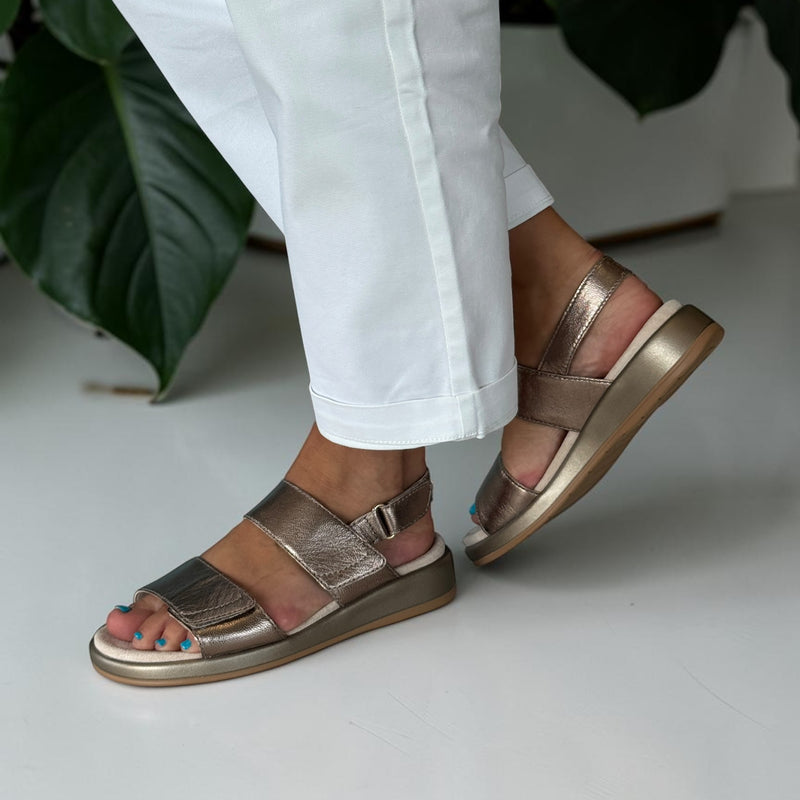 Womens Caprice 28207 Taupe Metallic Sandals - Taupe Metallic