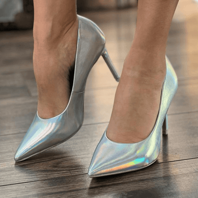 Womens Tamaris Ladies Iridescent High Heels - Silver
