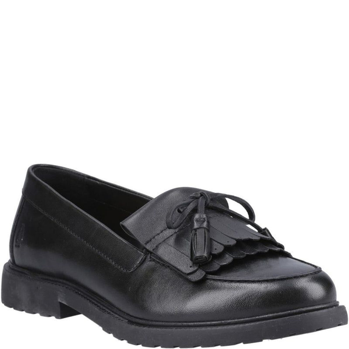 Girls Hush Puppies Verity Kiltie Black Senior School Shoes