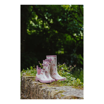 Womens Cotswold Wildflower Tall Pink Wellingtons - Pink