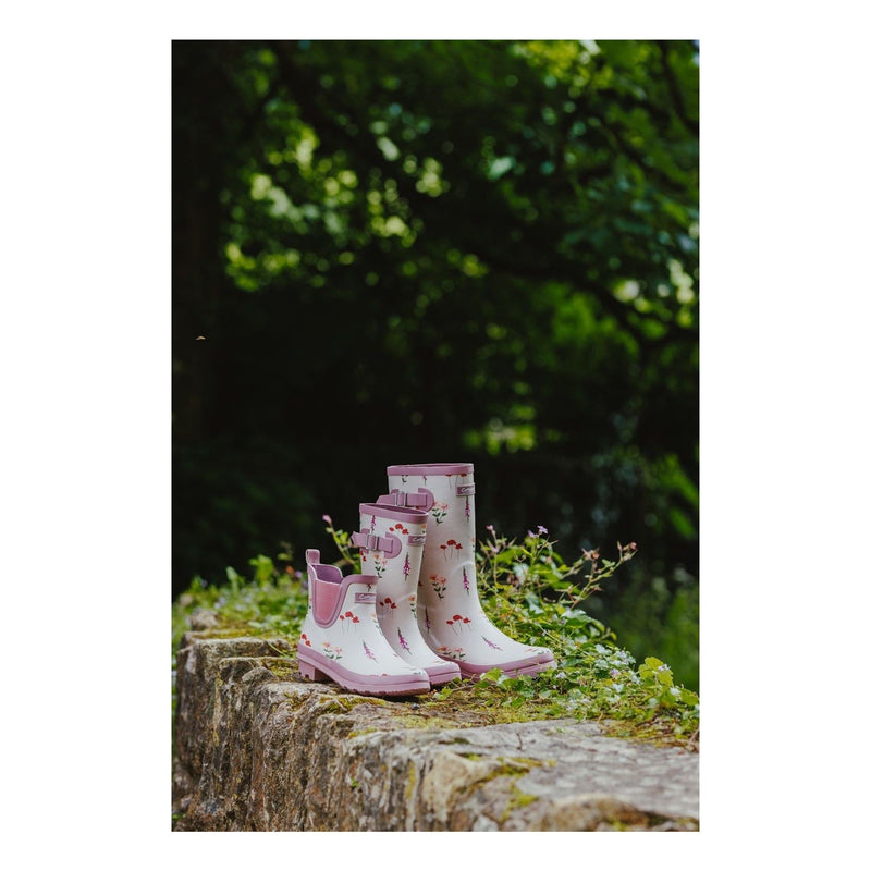 Womens Cotswold Wildflower Tall Pink Wellingtons - Pink
