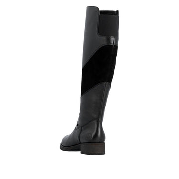 Womens Rieker Z9566 Black Long Boots - Black