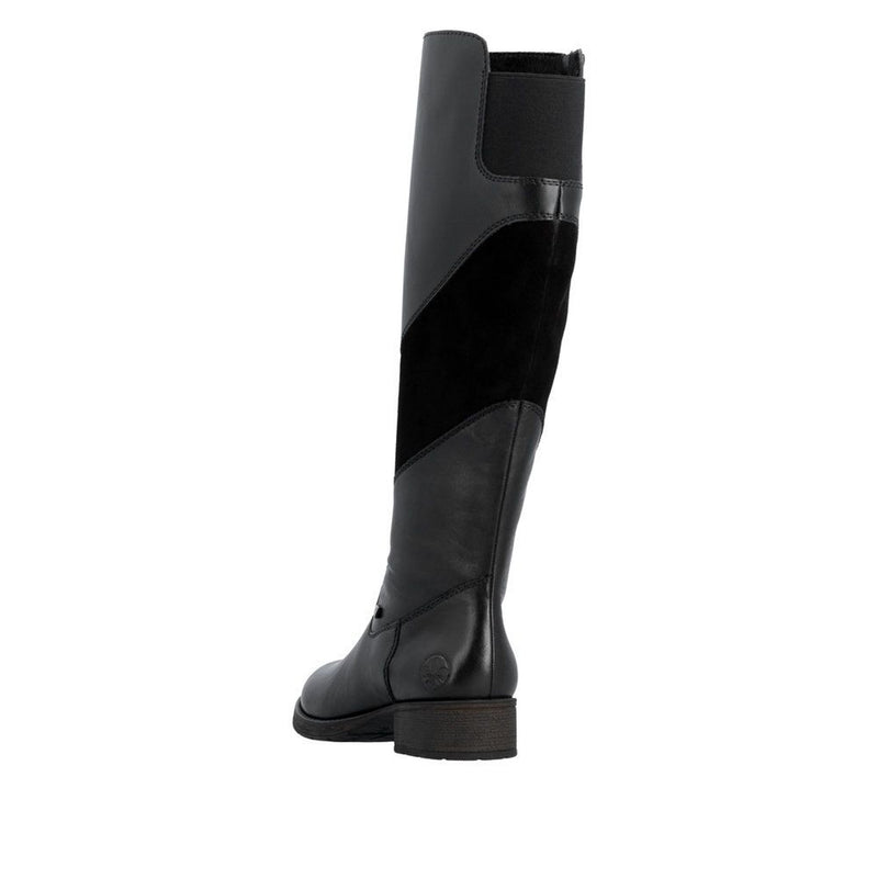 Womens Rieker Z9566 Black Long Boots - Black