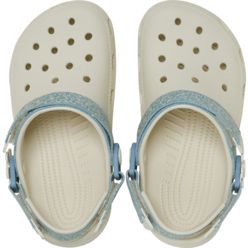 Junior Crocs Denim Flower Classic Clogs - Denim Flower