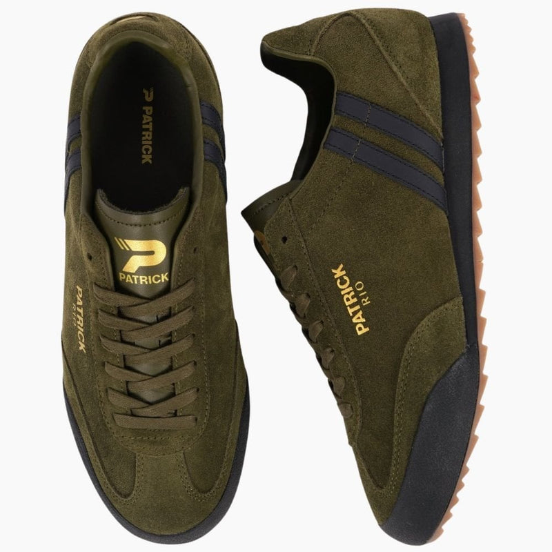 Mens Patrick Rio Trainers - Olive Black